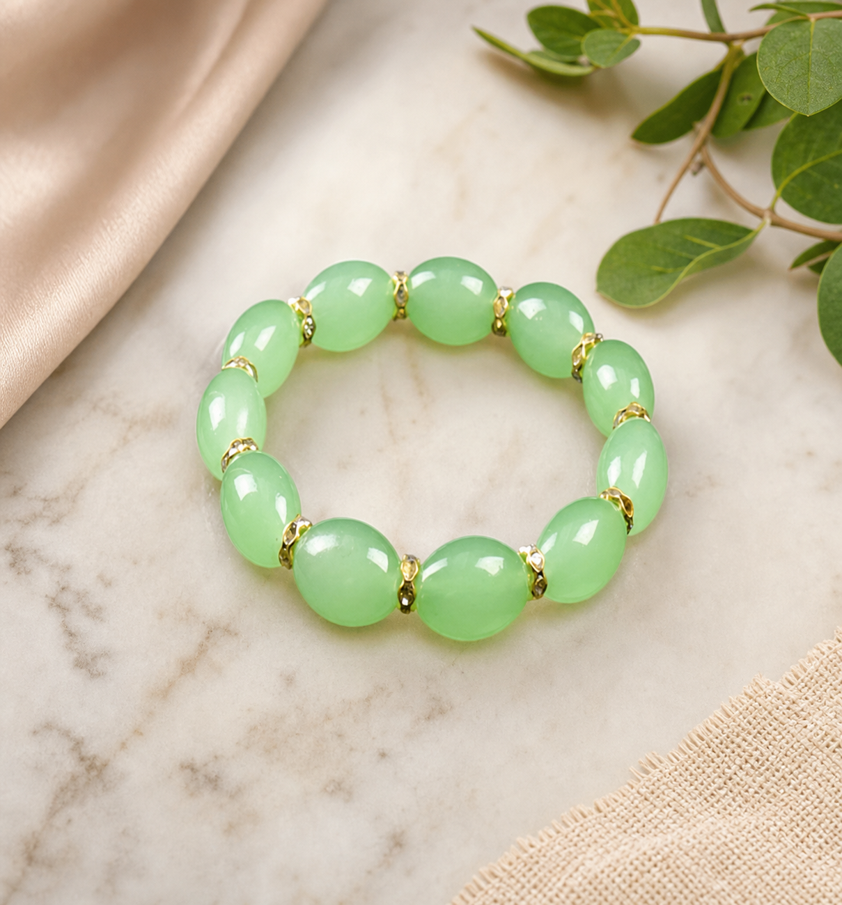 Green Beaded Bracelet,Studio7Fashion