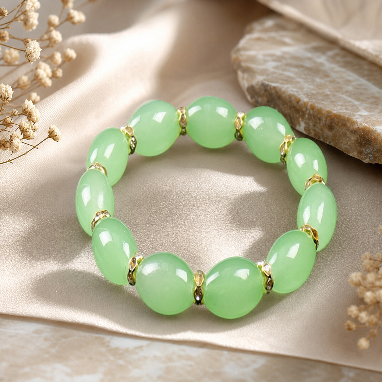 Green Beaded Bracelet,Studio7Fashion
