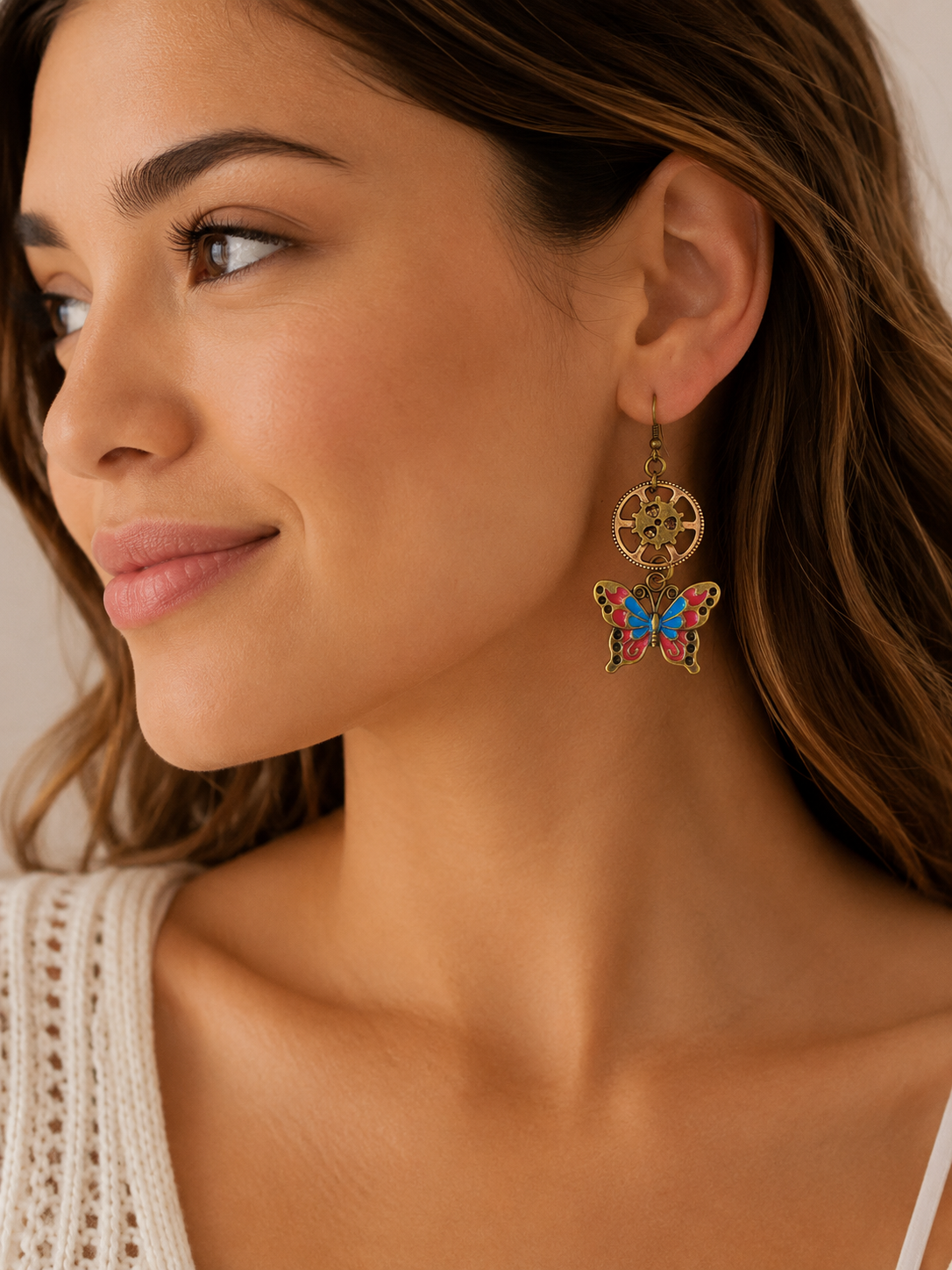 Wings of Time Butterfly Earrings
