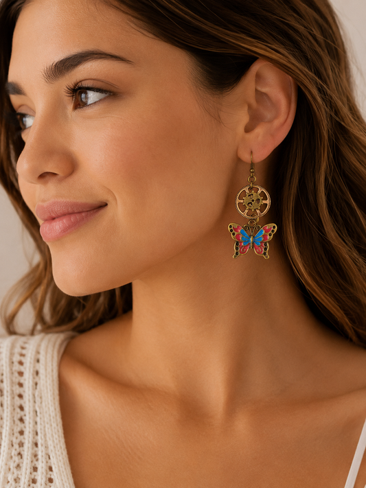 Wings of Time Butterfly Earrings