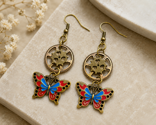 Wings of Time Butterfly Earrings
