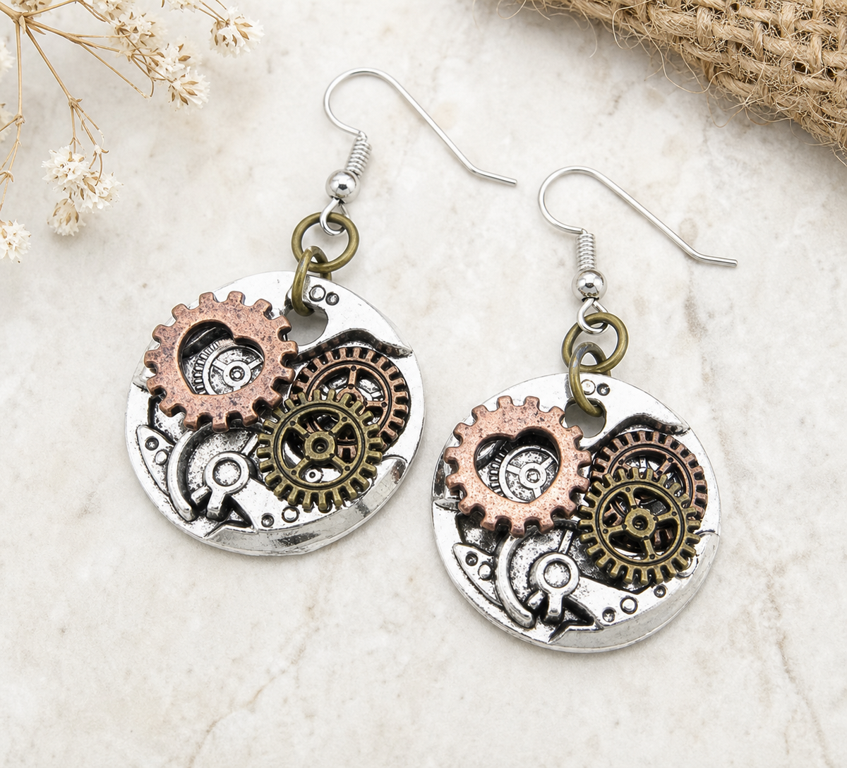 Steampunk Gear Earrings,Studio7Fashion