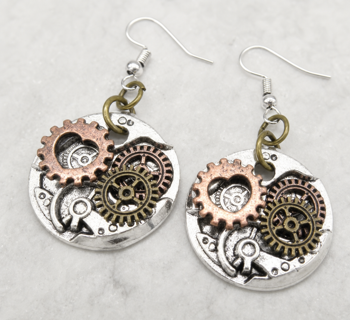earrings, steampunk earrings, gear earrings, industrial jewelry, mechanical jewelry, vintage inspired, alternative fashion, statement earrings, gift,Studio7Fashion