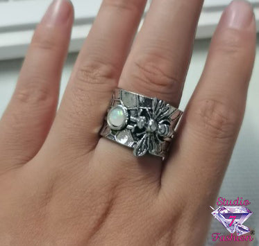 Opal Honey Bee Ring