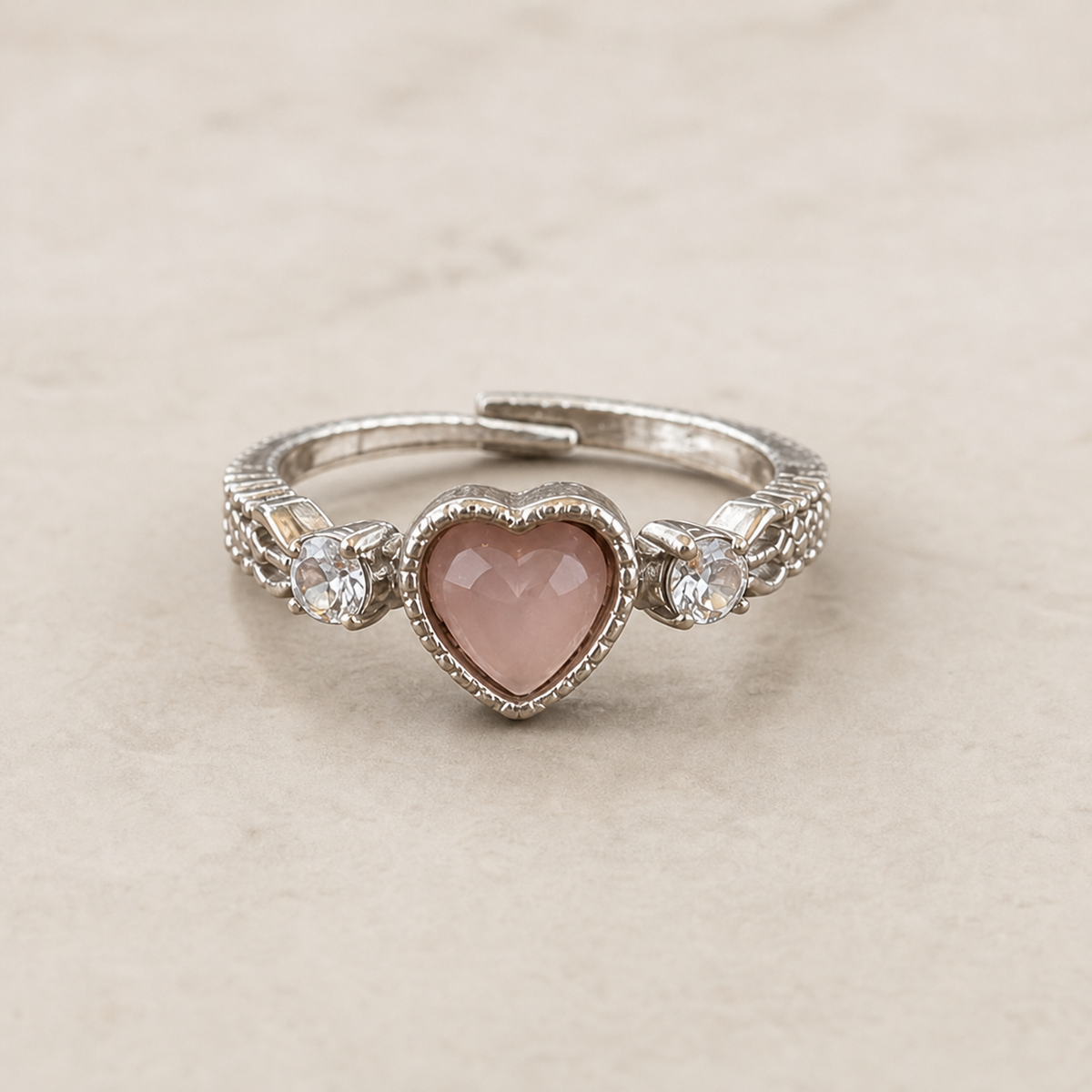 ring, heart ring, pink jewelry, silver jewelry, romantic jewelry, women's ring, gift, everyday wear,Studio7Fashion