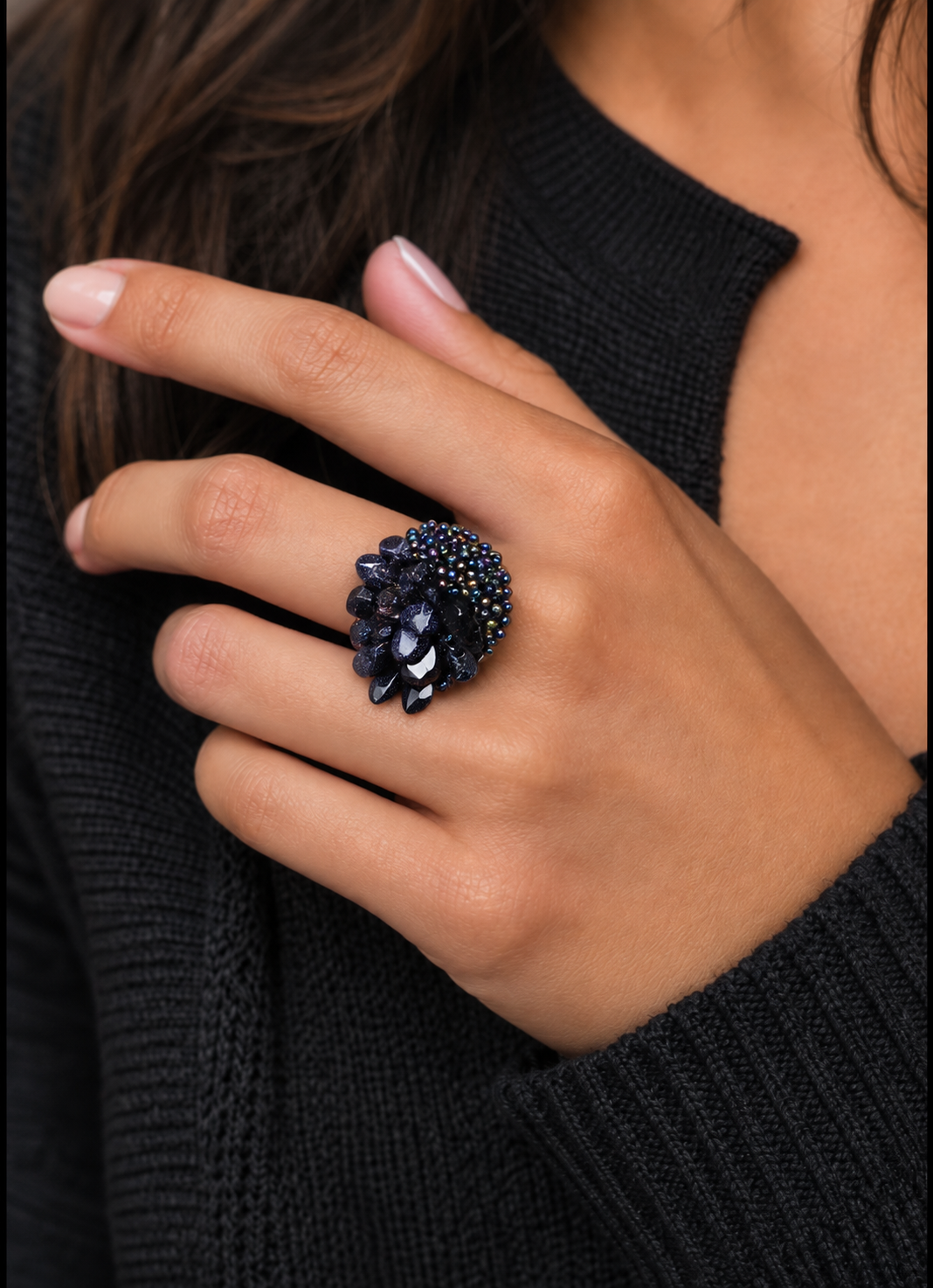 Midnight Sparkle Stretch Ring