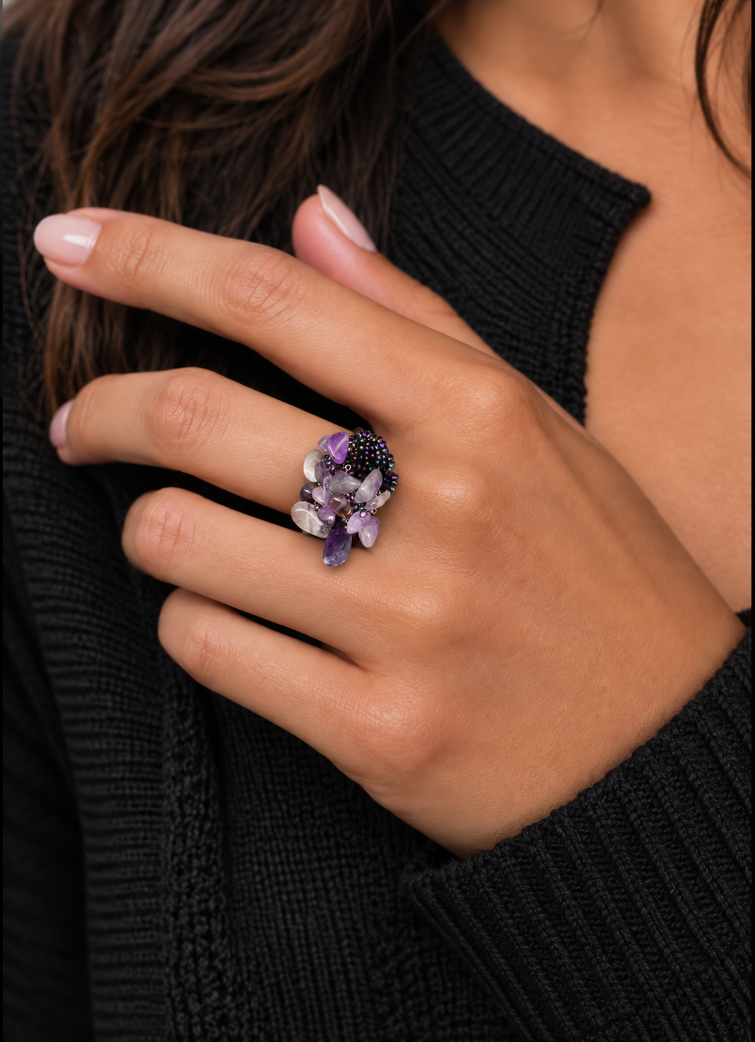 Amethyst Dreams Stretch Ring