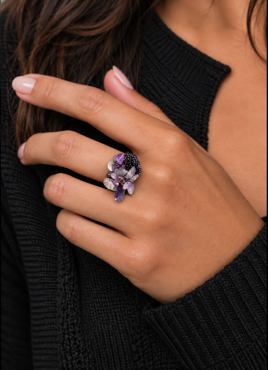 Amethyst Dreams Stretch Ring