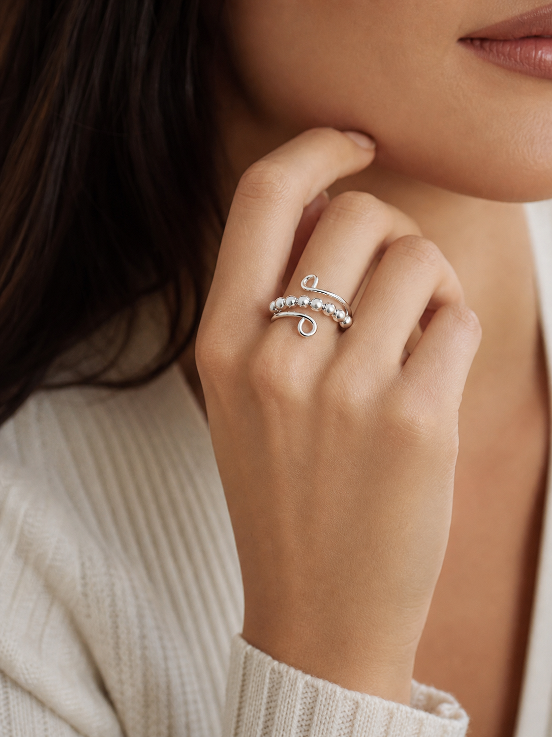 Silver Adjustable Fidget Ring | Studio7Fashion,Studio7Fashion