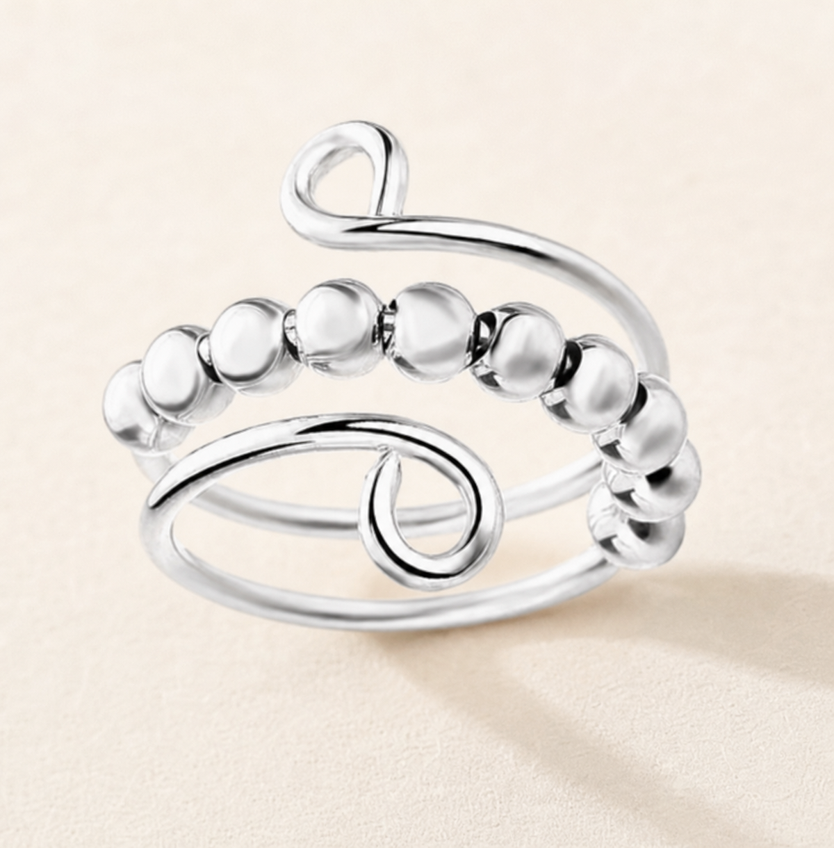 ring, adjustable ring, fidget ring, silver ring, tactile accessory, everyday wear, gift, unisex,Studio7Fashion