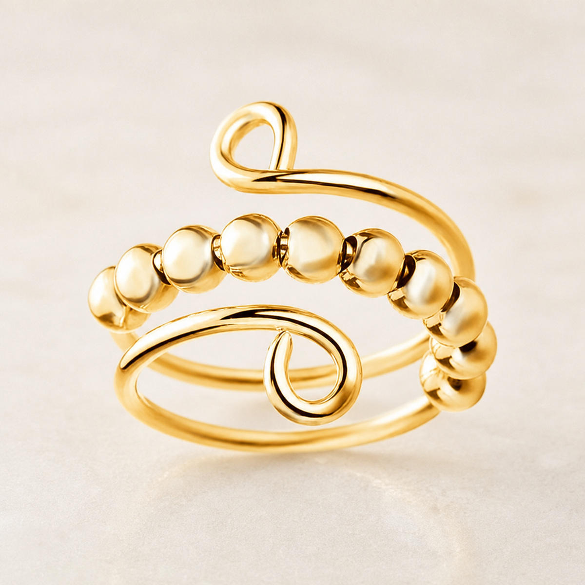 ring, adjustable ring, fidget ring, gold ring, open ring, everyday wear, gift, unisex jewelry,Studio7Fashion