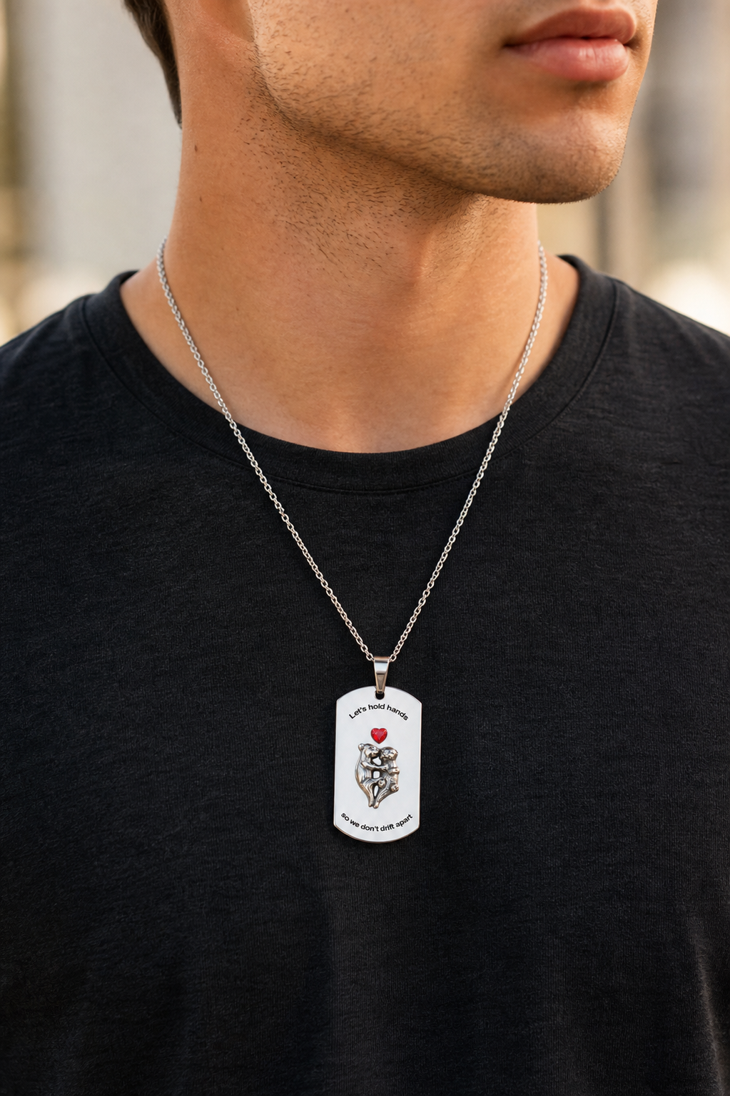 Never Drift Otter Dog Tag Necklace,Studio7Fashion