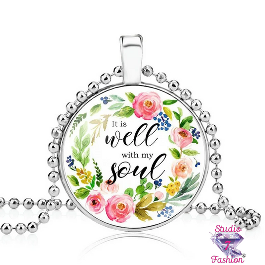 It Is Well Floral Necklace