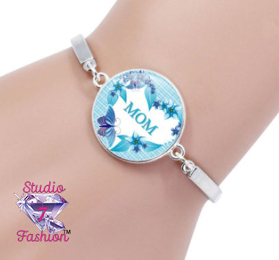 Loving Mom Blue Butterfly Bracelet
