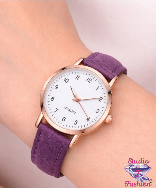 Amethyst Hour Suede Watch