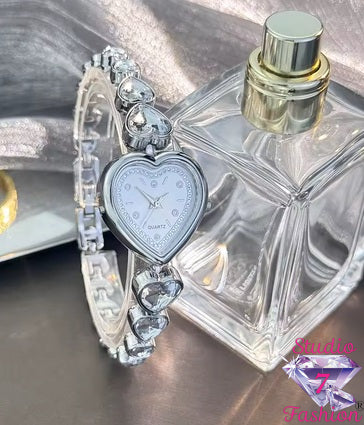 Luminous Heart Rhinestone Watch