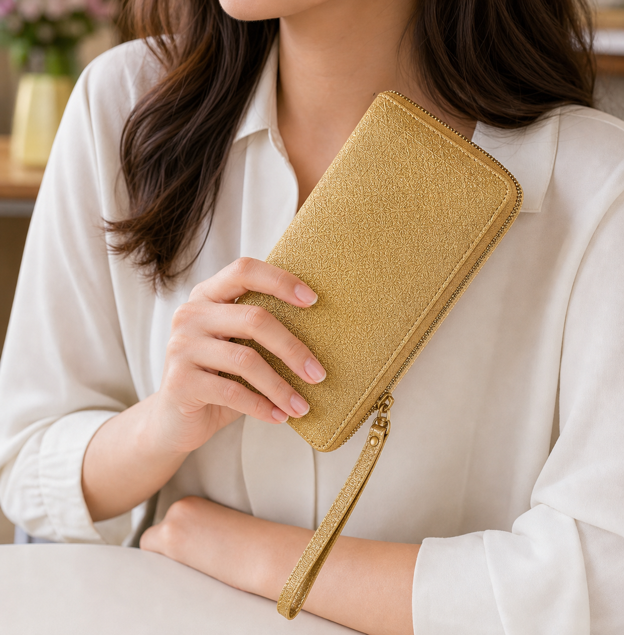 Gold-Tone Accordion Wallet | Studio7Fashion,Studio7Fashion