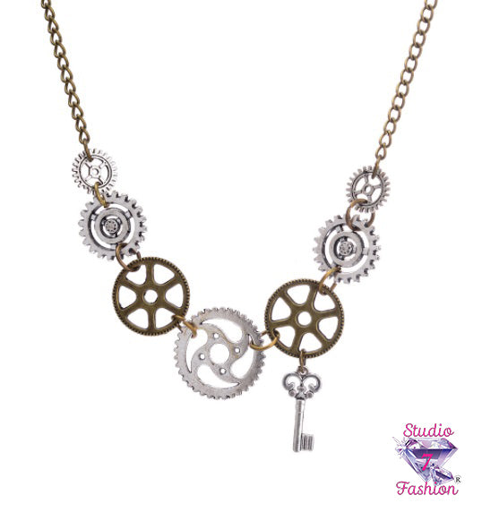 Clockwork Secrets Steampunk Gears Necklace
