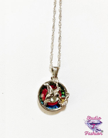 Iridescent Hummingbird Necklace