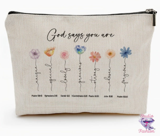God Says Floral Scripture Canvas Bag
