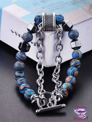 Marbleized Blue Hematite Bracelet