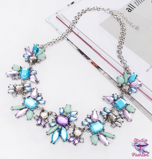 Spectacular Celeste/Lilac Statement Necklace