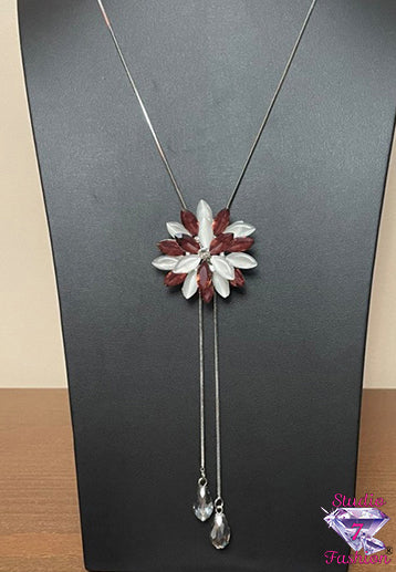 Magenta Starburst Lariat Necklace