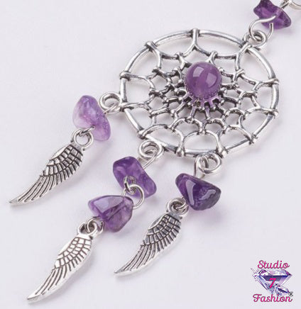 Stunning Amethyst Dreamcatcher Necklace