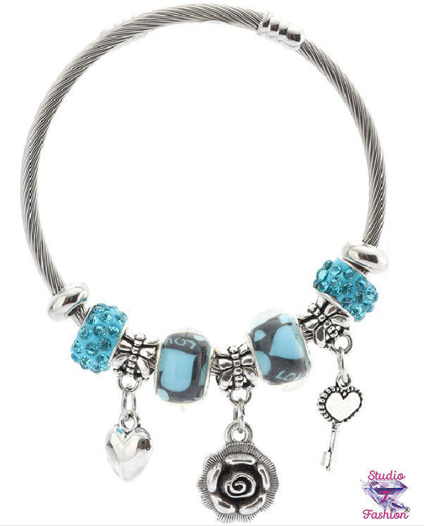 Love Flower Charm Bracelet