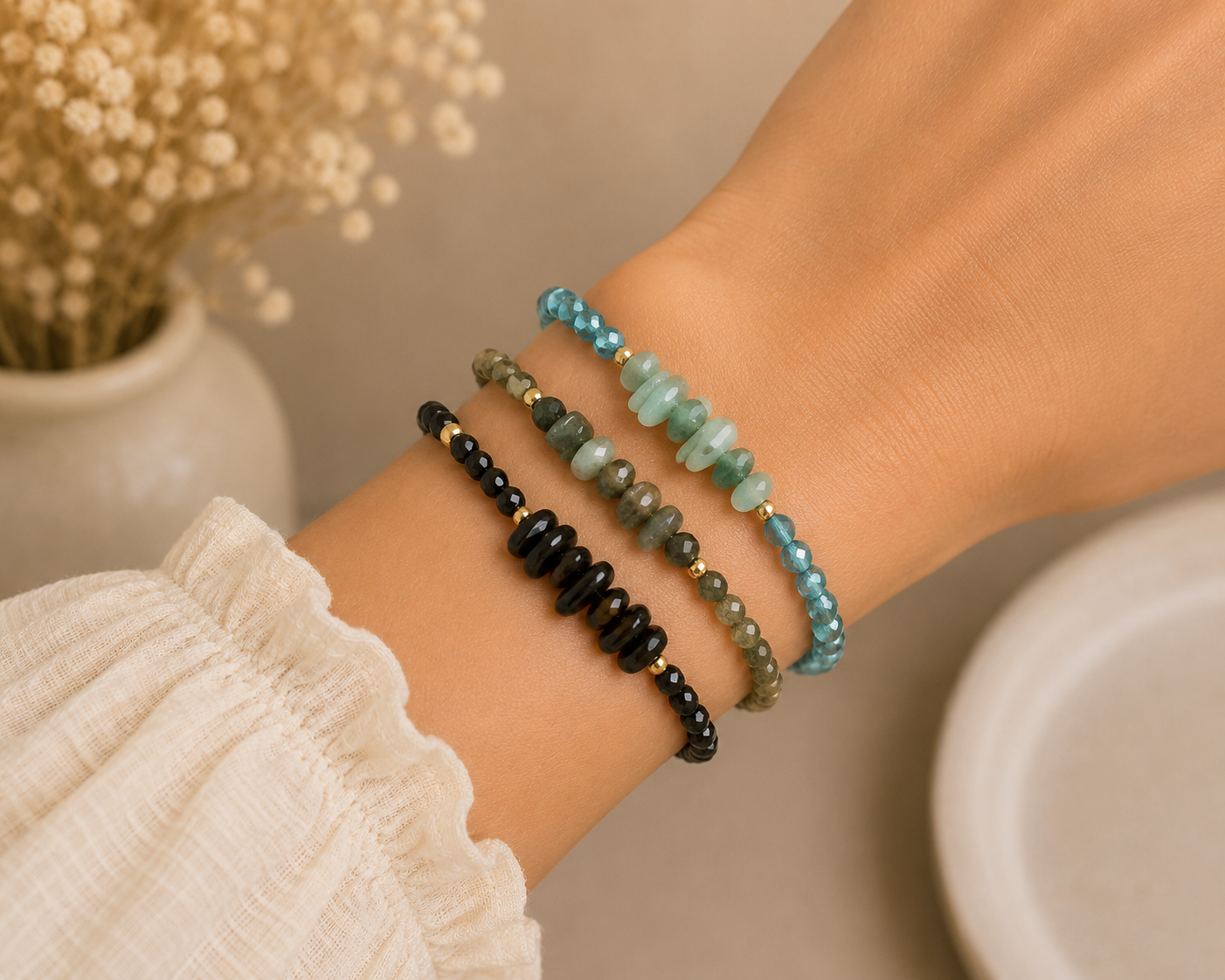Minimalist Stacking Stone Bracelet