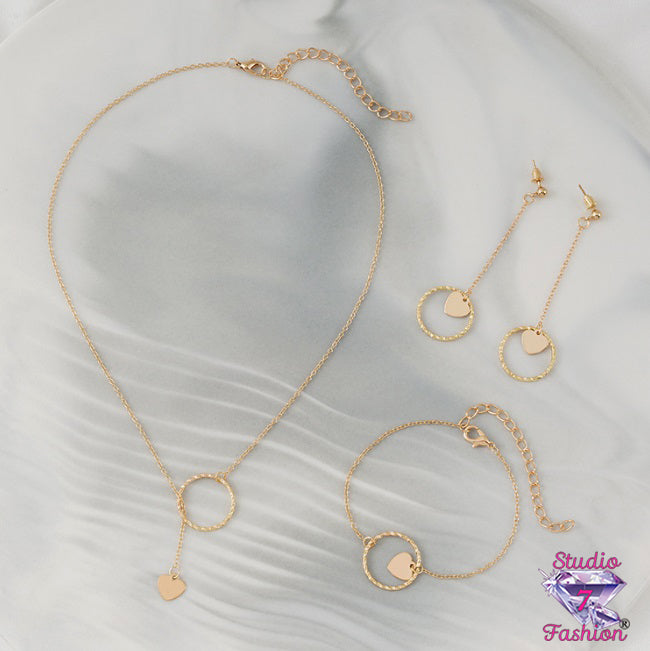 My Golden Heart Necklace + Earrings + Bracelet
