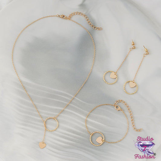 My Golden Heart Necklace + Earrings + Bracelet