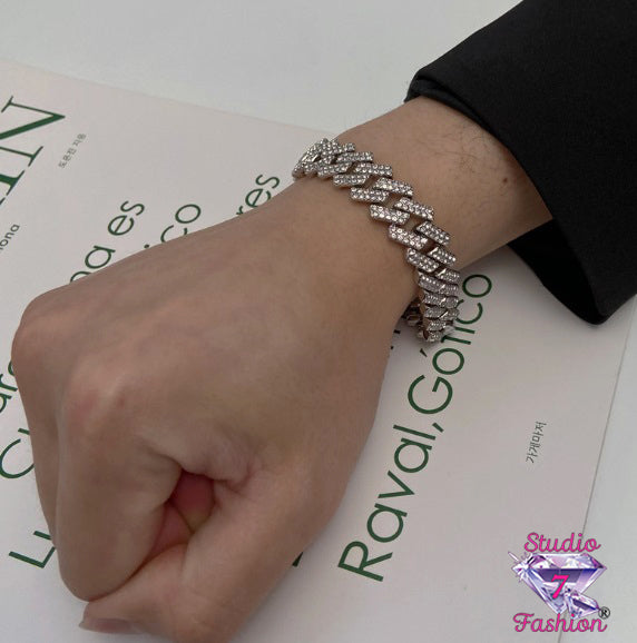 Men's Linked Rhinestone Bracelet