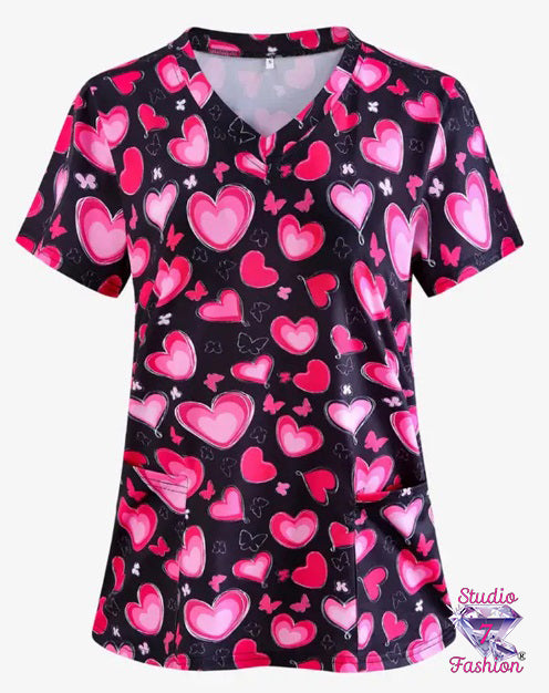 Bursting With Love Scrub Top