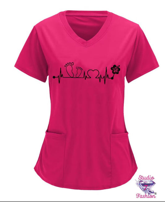Little Feet Love Scrub Top