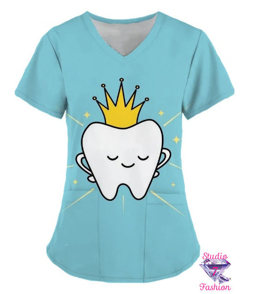 Tooth Fairy Scrub Top Green