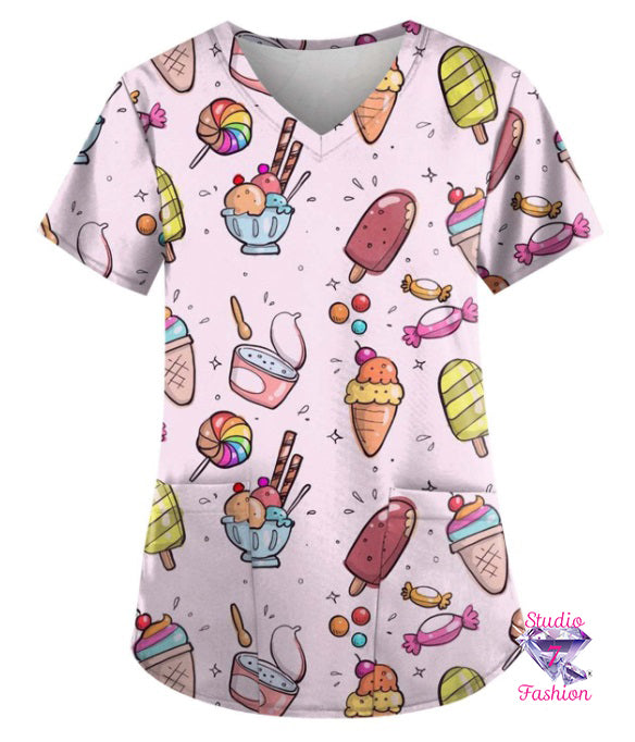 Sweet Treats Scrub Top