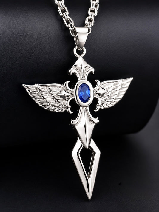 Sapphire Guardian Wing Necklace