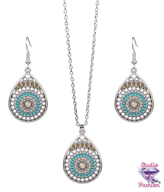 Southwest Drop Style Necklace Earring Set