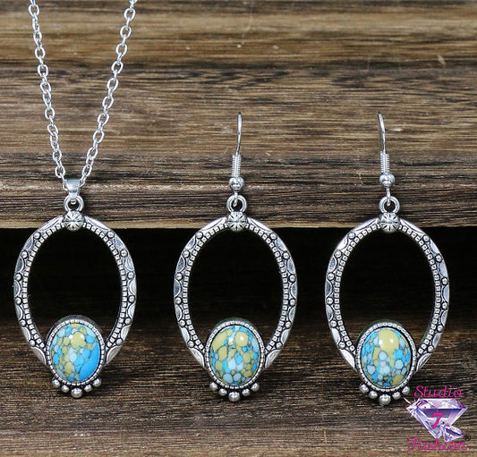 Turquoise Harmony Necklace Earring Set
