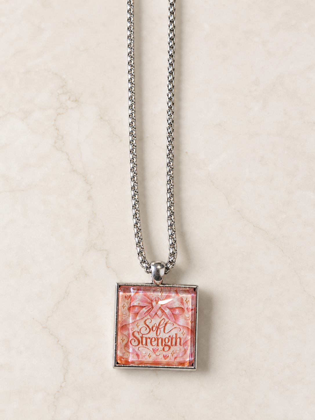 necklace, breast cancer awareness, soft strength, pink jewelry, silver necklace, awareness gift, inspirational jewelry, everyday wear, gift,Studio7Fashion