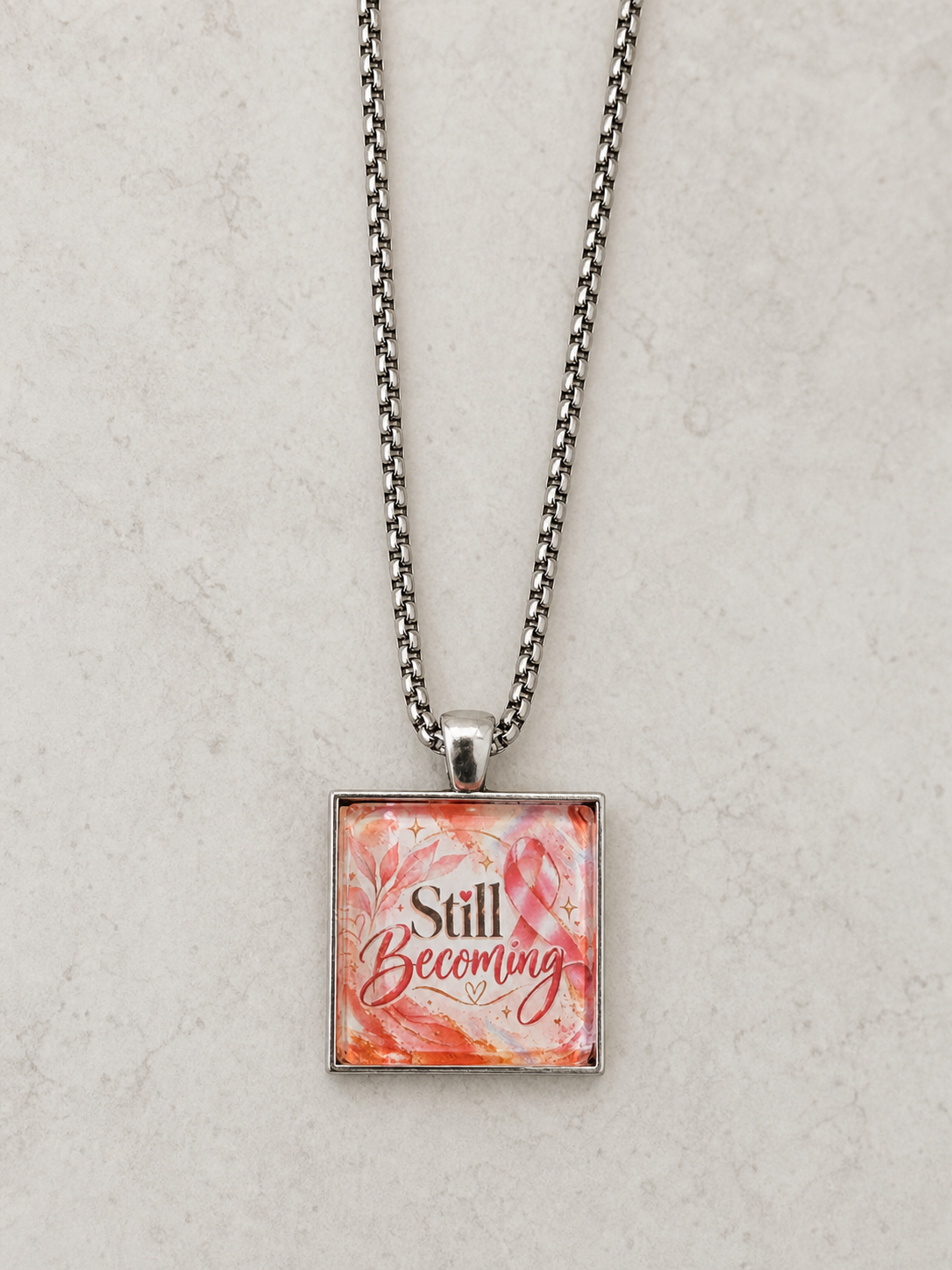 necklace, pendant necklace, inspirational jewelry, pink necklace, silver necklace, exclusive design, boutique jewelry, gift, everyday wear,Studio7Fashion