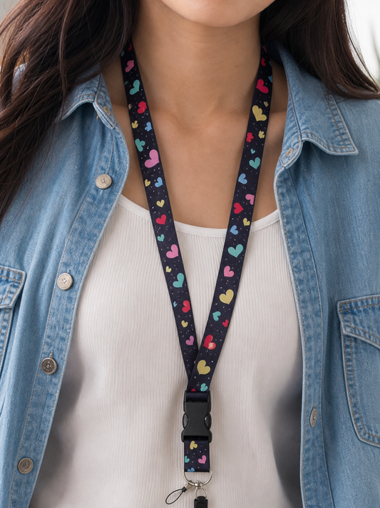 Colorful Heart Print Lanyard | Studio7Fashion,Studio7Fashion