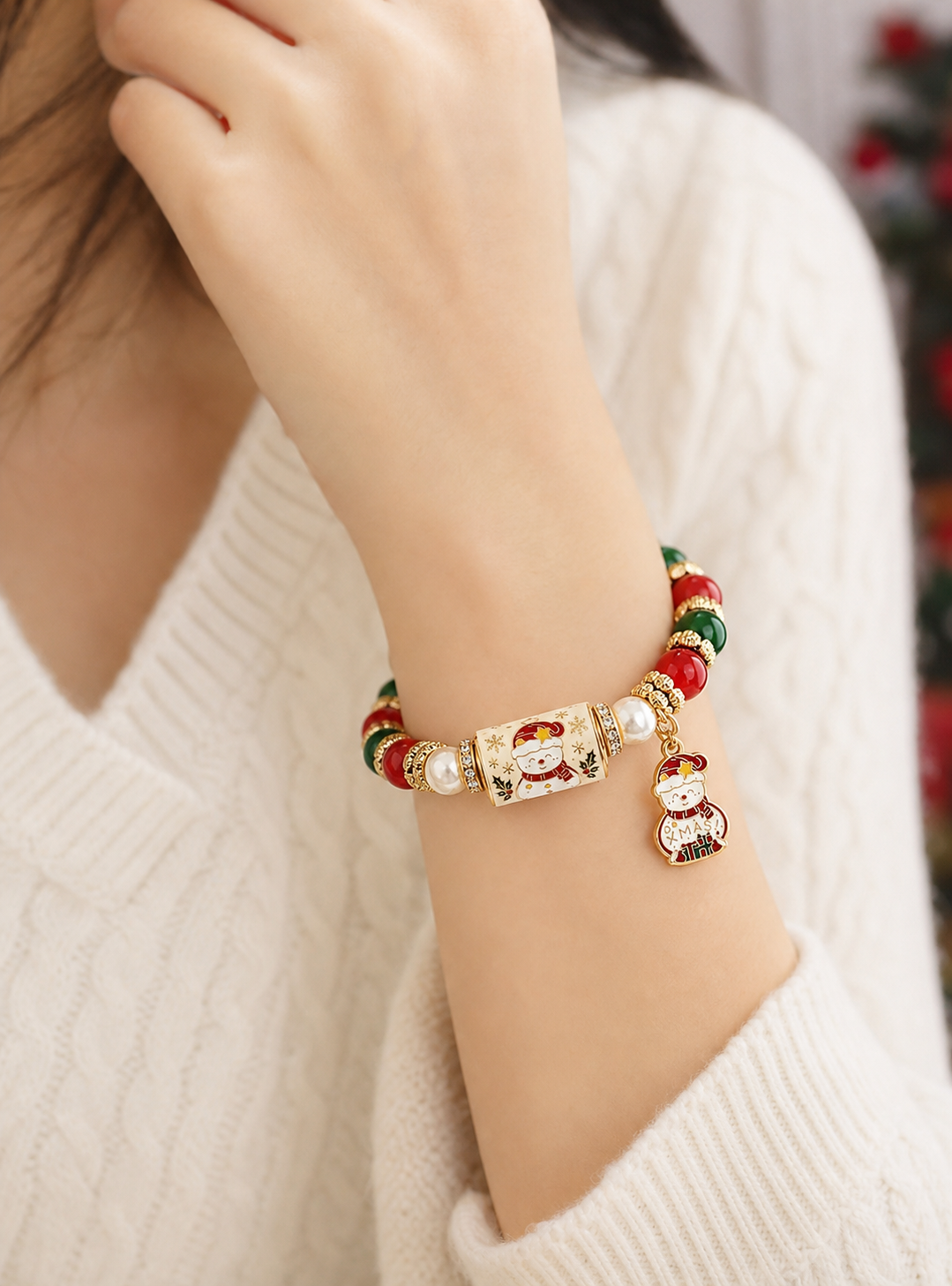Vintage Snowman Christmas Joy Bracelet,Studio7Fashion