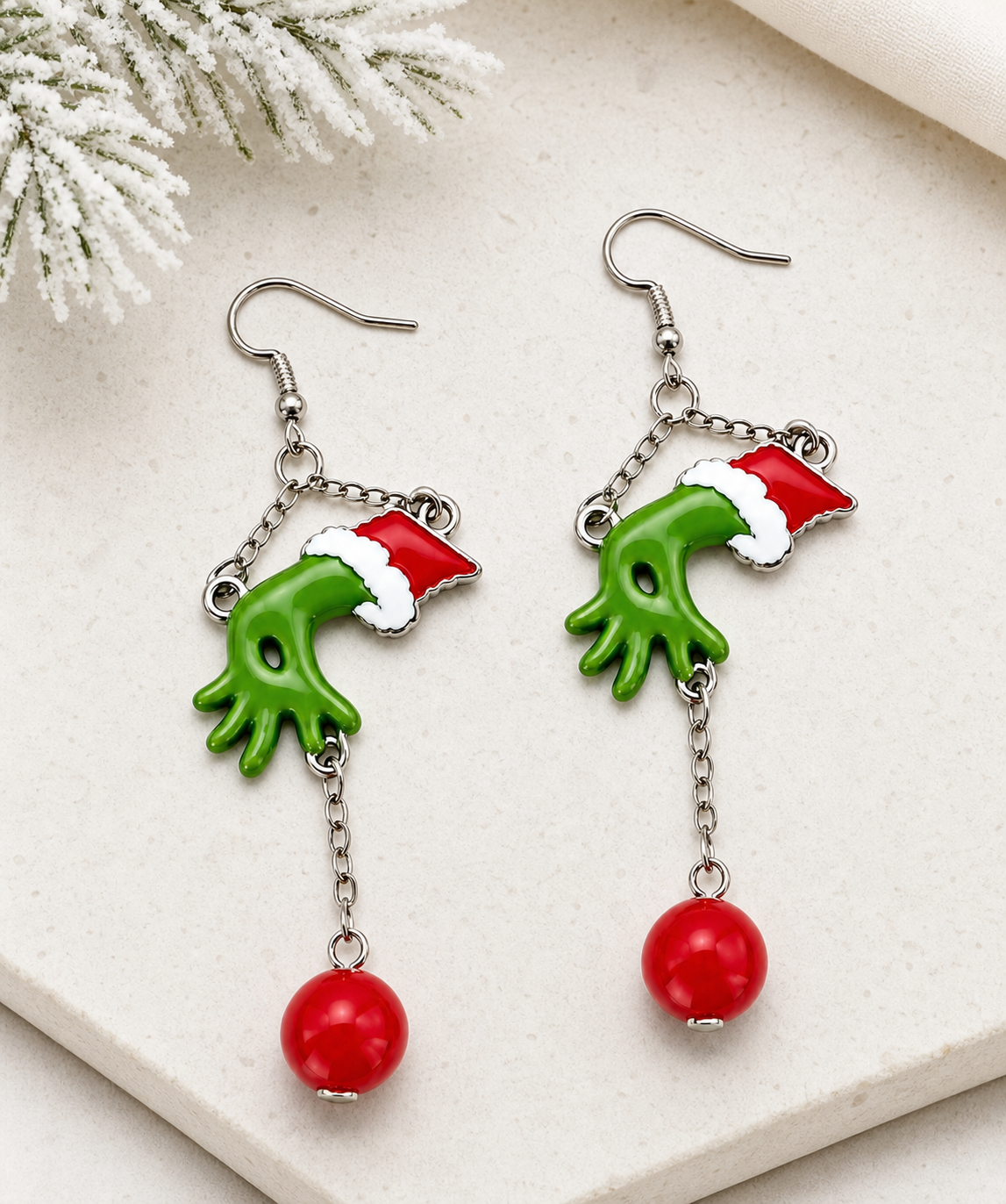 Green Grinch Christmas Earrings,Studio7Fashion