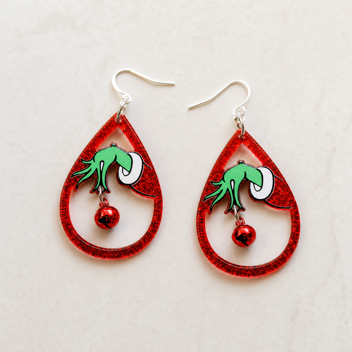 earrings, festive earrings, holiday earrings, Christmas earrings, red earrings, glitter earrings, teardrop earrings, green earrings, gift,Studio7Fashion