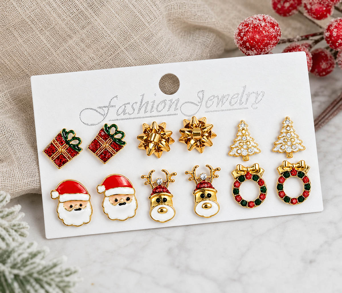 Christmas Earrings - Assorted Festive Holiday Designs,Studio7Fashion