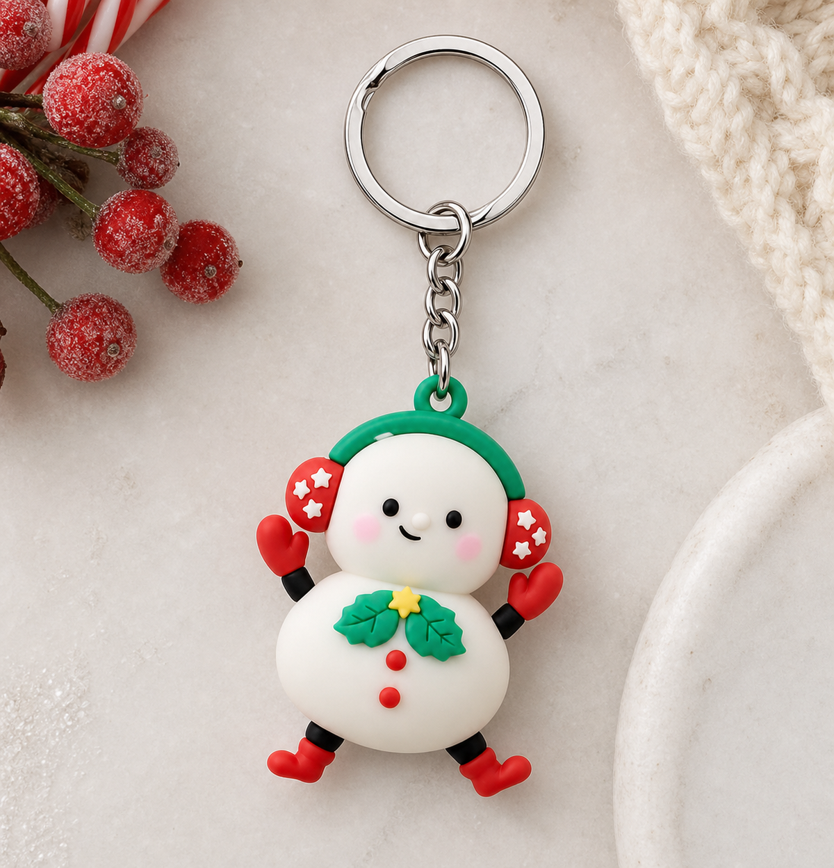 Christmas Snowman Keychain,Studio7Fashion