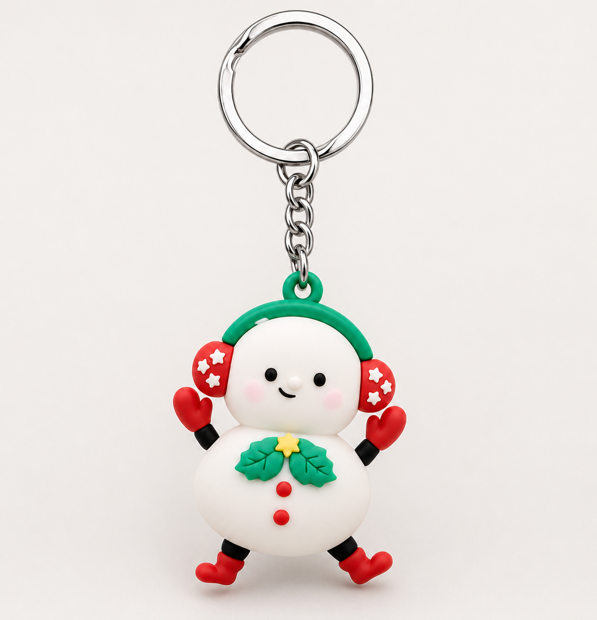 keychain, Christmas keychain, snowman, holiday accessory, Christmas gift, winter accessory, red, green, white,Studio7Fashion