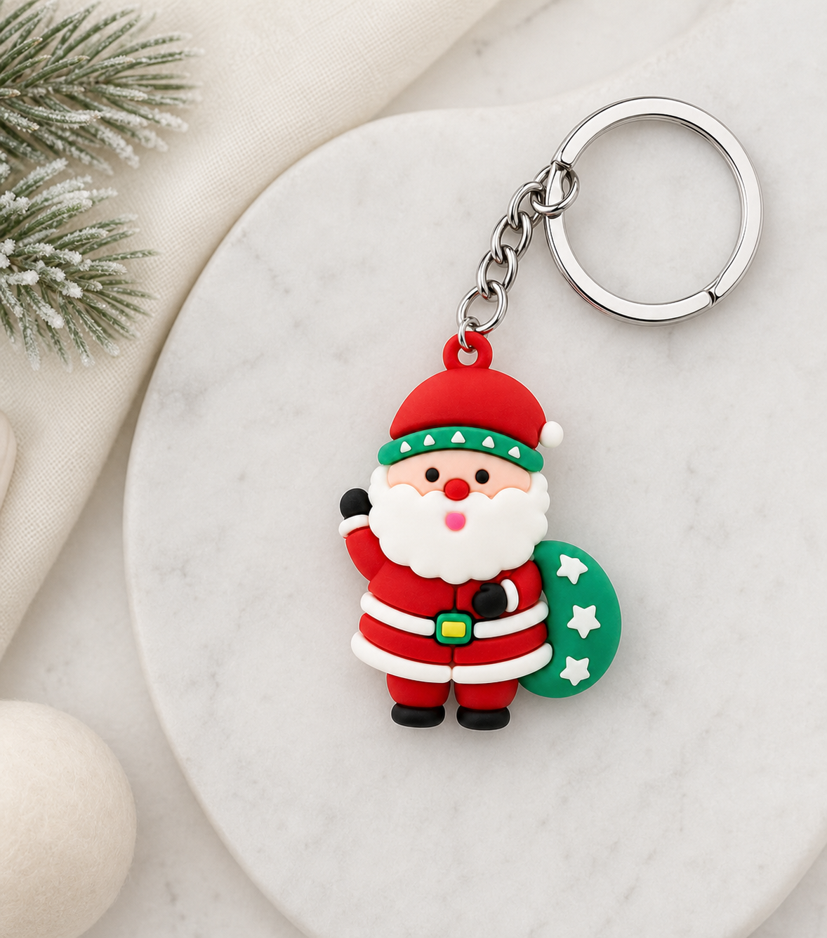Santa Claus Christmas Keychain,Studio7Fashion